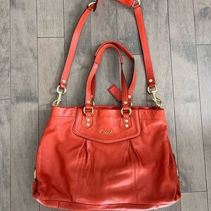 Coach y2k Ashley leather tote purse Orange Leather Shoulder Bag